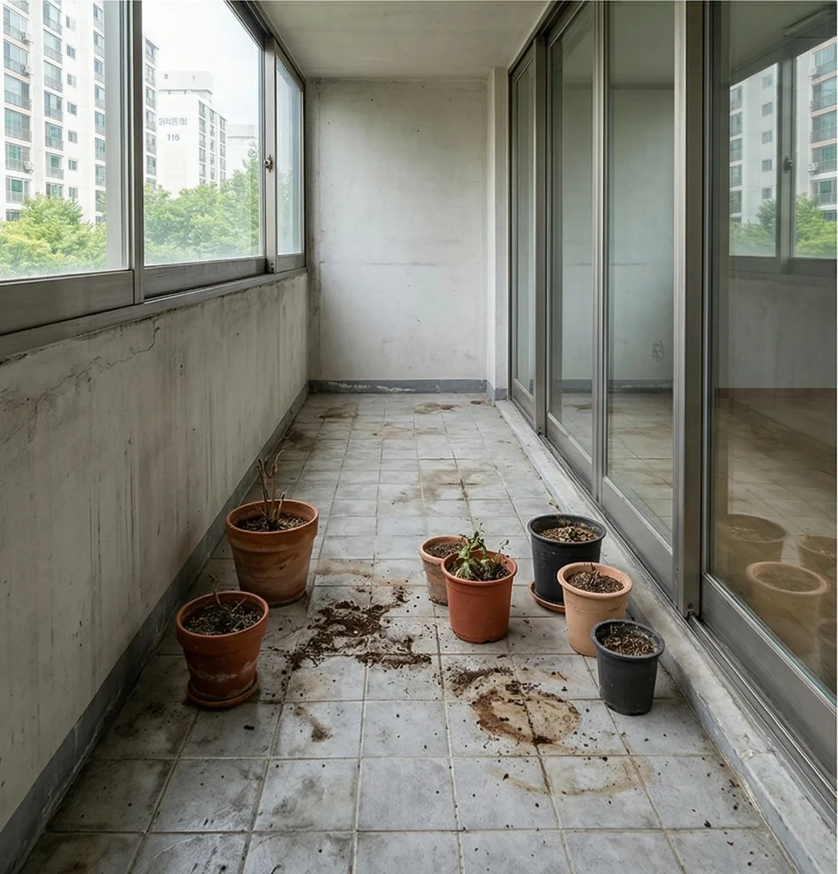 아파트 베란다 우드 데크 시공 시공 전
