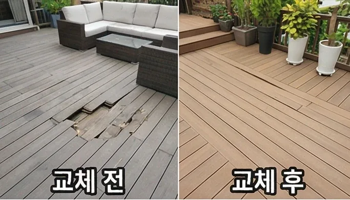 데크보수 시공 사례 3
