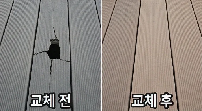 데크 결손 부분 보수